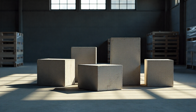 Stacks of EcoCrete GreenBlocks