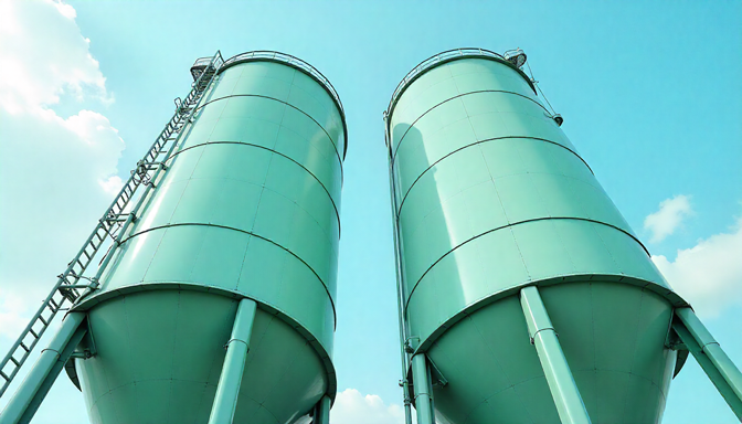Industrial silos for EcoCrete production